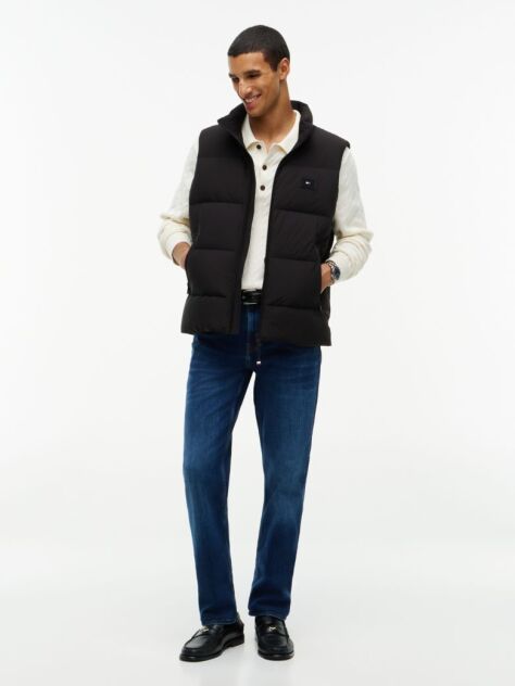 Black Logo Down Zip-Thru Gilet  Men