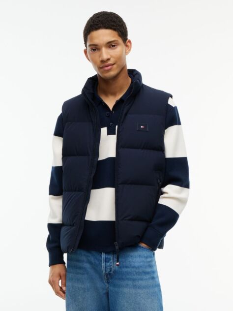 Blue Logo Down Zip-Thru Gilet  Men