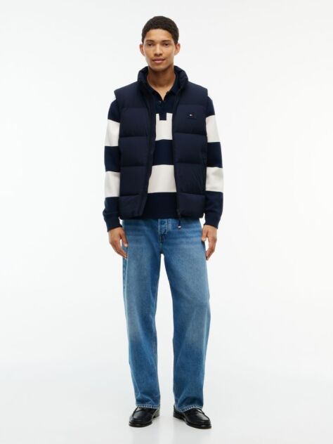 Blue Logo Down Zip-Thru Gilet  Men