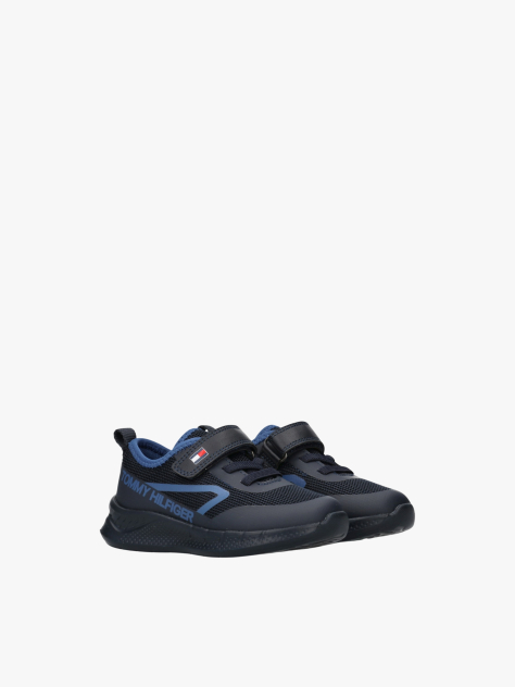 Blue Logo Mesh Lace-Up Trainers  Boys