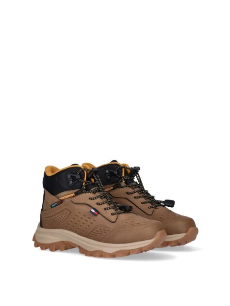 Καφέ Ψηλά Δετά Sneakers Με Τρακτερωτή Σόλα  Παιδί Unisex