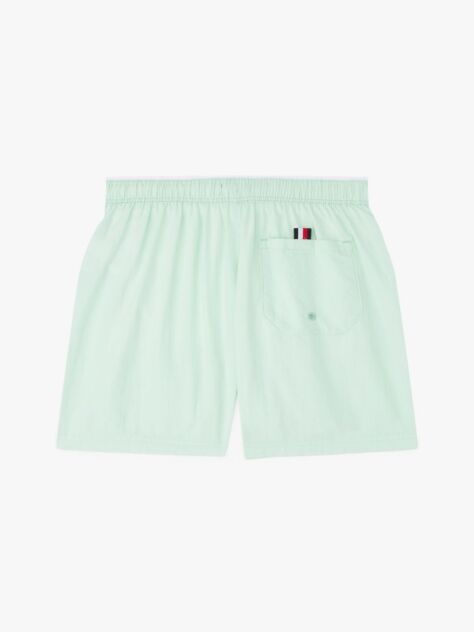 Green Essential Flag Embroidery Mid Length Swim Shorts  Boys