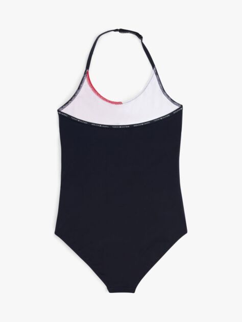 Multi Hilfiger Flag Halterneck One-Piece Swimsuit  Girls