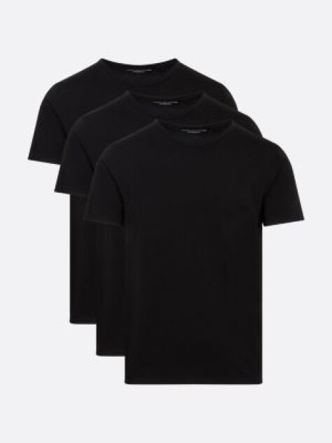 Μαύρο Essential Σετ Με 3 Βαμβακερά T-Shirts  Άνδρες