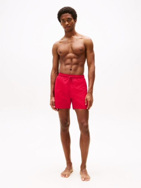 Red Essential Mid Length Swim Shorts  Men