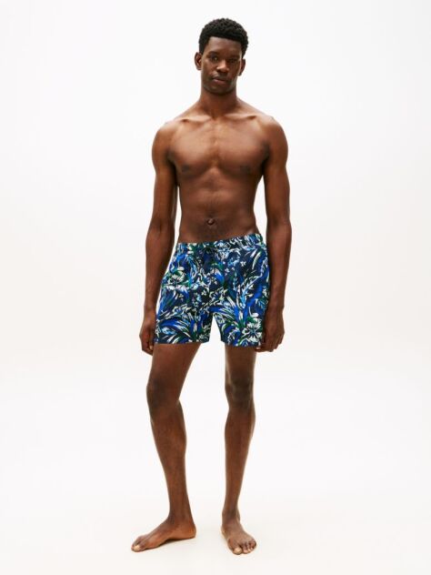 Multi Print Mid Length Swim Trunks  Men