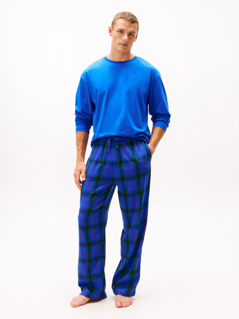 Blue TH Original Flannel Pyjamas And Slippers Gift Box  Men