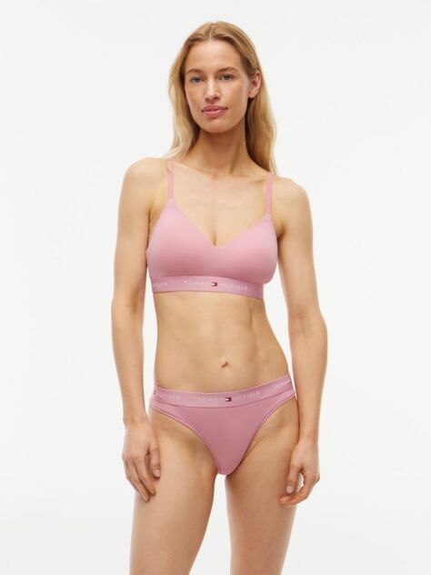 Pink Signature Logo Microfibre Thong  Women