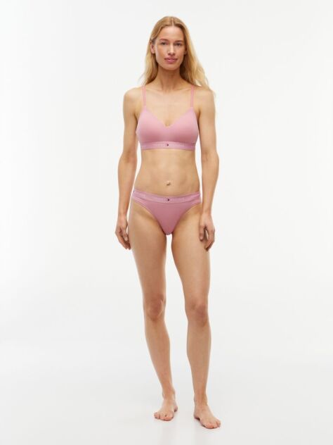 Pink Signature Logo Microfibre Thong  Women