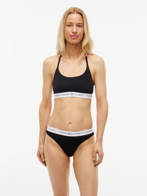 Black Signature Logo Microfibre Briefs  Women