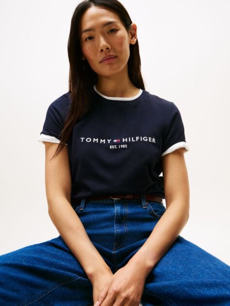 Blue Organic Cotton Logo T-Shirt  Women