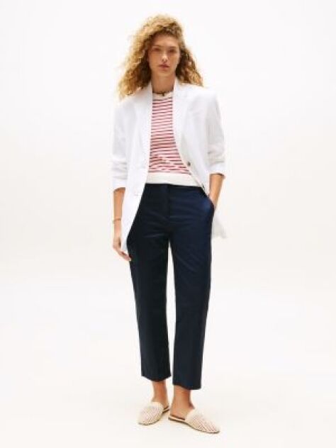 Blue Slim Fit Straight Leg Chinos  Women