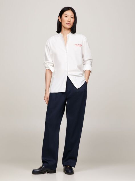 Μπλε Άνετο Παντελόνι Chinos Σε Ίσια Γραμμή  Γυναίκες
