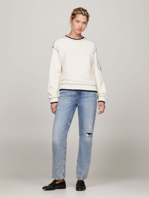 Denim Classics High Rise Fitted Straight Distressed Ankle Jeans  Women