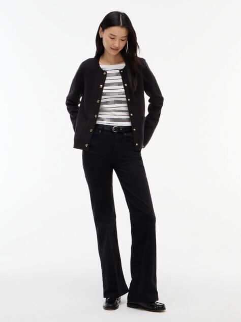 Black Jersey Strech Reversible Cardigan  Women