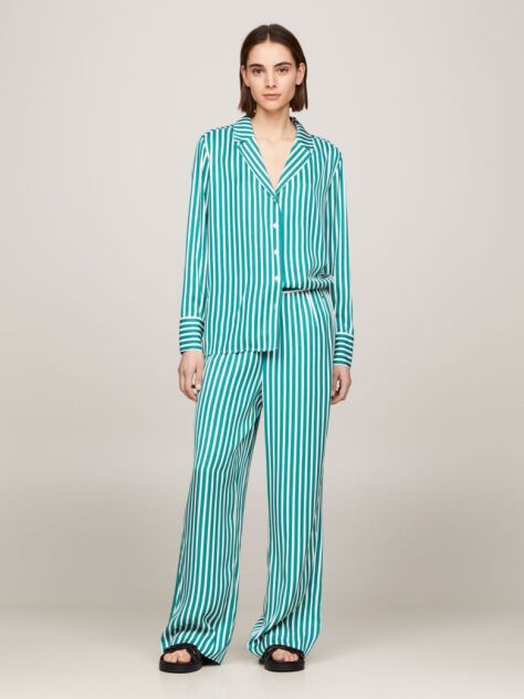 Multi Relaxed Wide Leg Stripe Pull-On Trousers  Women