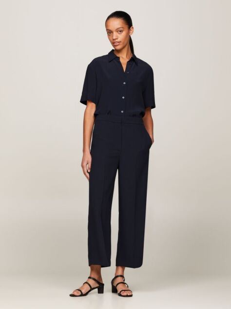 Blue Essential Fluid Relaxed Short Sleeve Shirt  Women