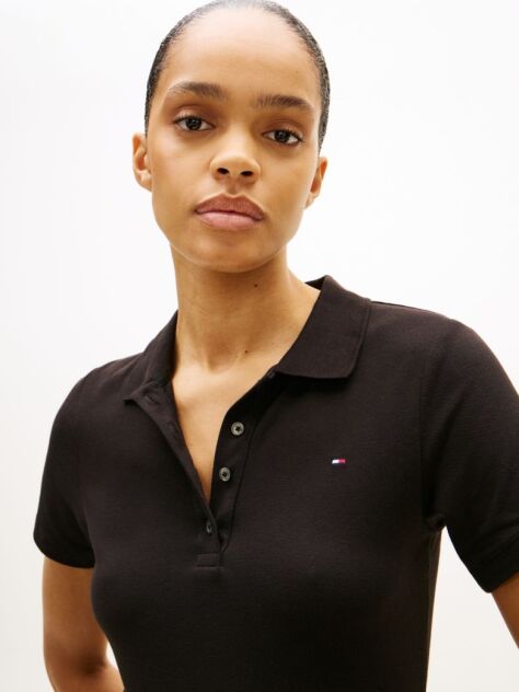 Black 1985 Slim Pique Polo  Women