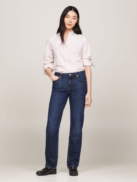Blue Classic Straight Regular Waist Jeans  Women