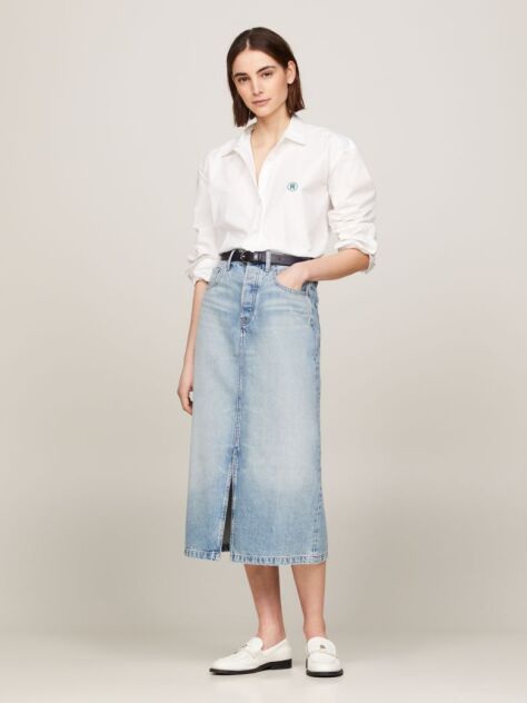 Denim Ψηλόμεση Denim Φούστα Σε Ίσια Γραμμή  Γυναίκες