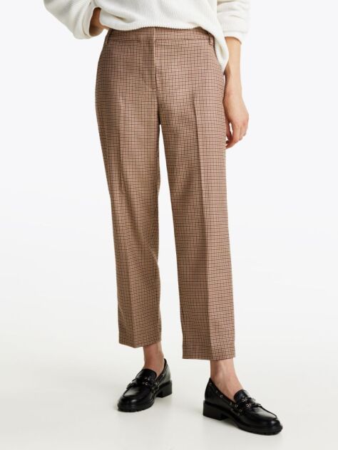 Multi Check Slim Straight Leg Trousers  Women