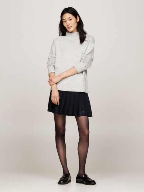 Multi Wool Blend Pleated Mini Skirt  Women