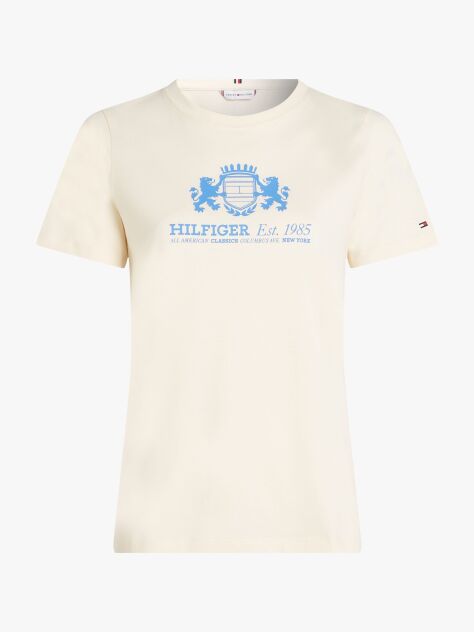 Μπεζ T-Shirt Με Varsity Λογότυπο Σε Slim Γραμμή  Γυναίκες