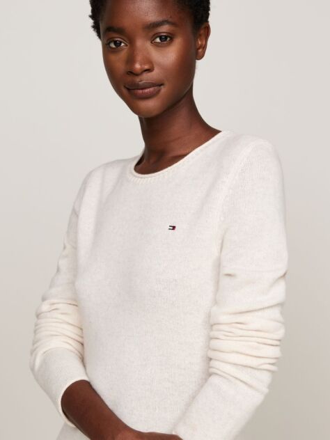 White Pure Wool Mini Jumper Dress  Women