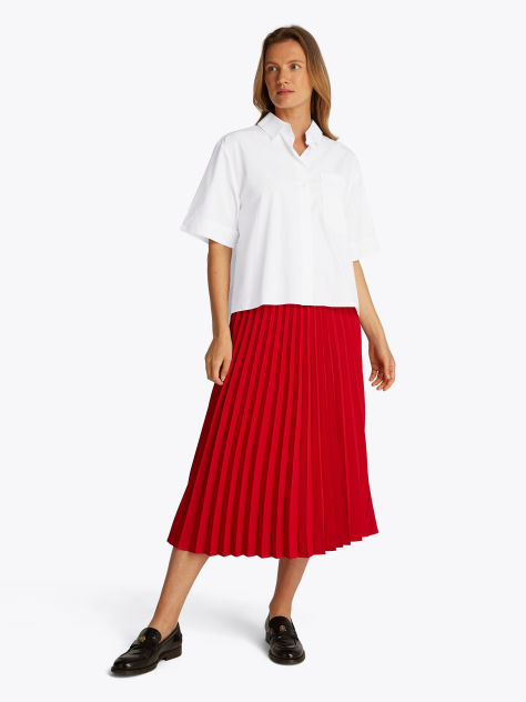 White Poplin Boxy Fit Shirt  Women