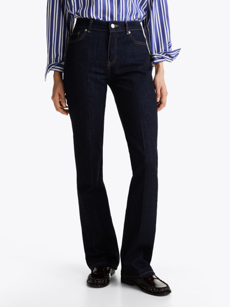 Blue Mid Rise Bootcut Jeans  Women