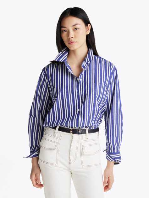 Multi Oversized Fit Poplin Shirt  Women
