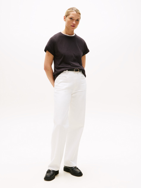 Black Textured Crew Neck T-Shirt  Women