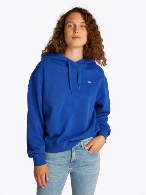 Blue Contrast Hilfiger Flag Embroidery Hoody  Women