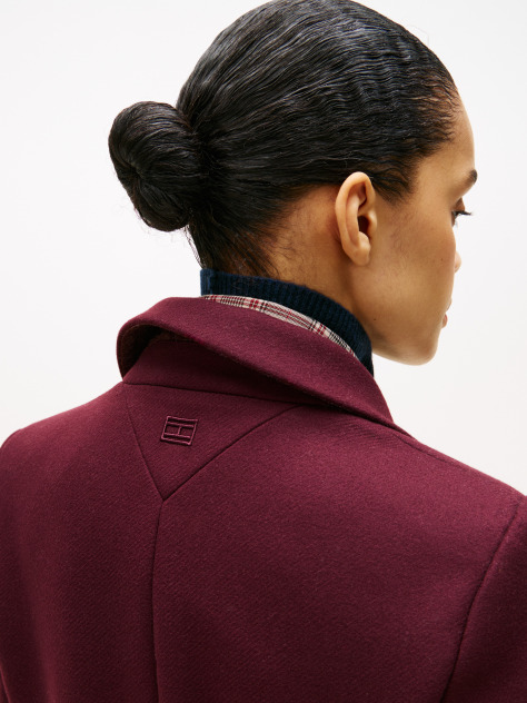 Red Single Breasted Coat With Cashmere  Women
