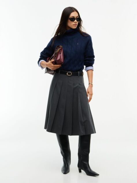 Blue Cable Knit Soft Wool Relaxed Jumper  Women