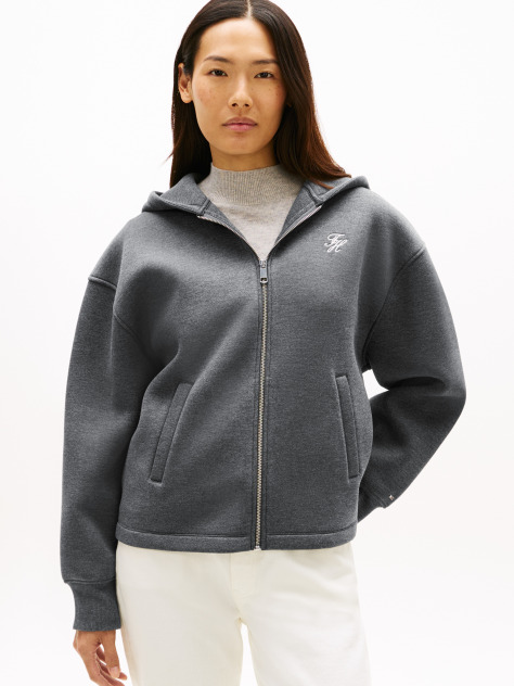 Γκρι Hoody Με Κεντητό Λογότυπο Και Κουκούλα  Γυναίκες