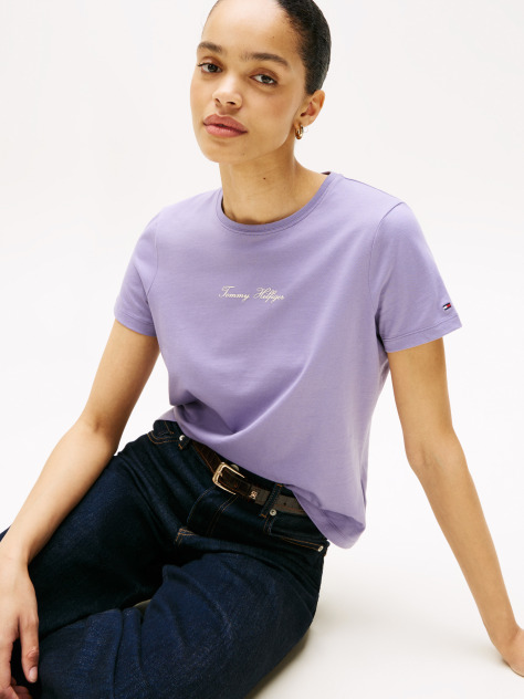 Μωβ T-Shirt Με Λογότυπο  Γυναίκες