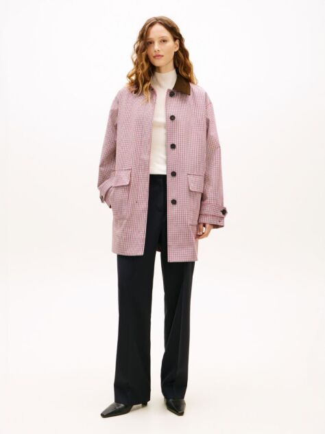 Multi Water Repellent Check Oversized 2-In-1 Coat  Women