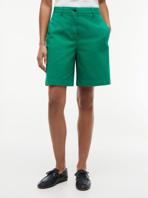 Green Washed Regular Chino Bermuda Shorts  Women