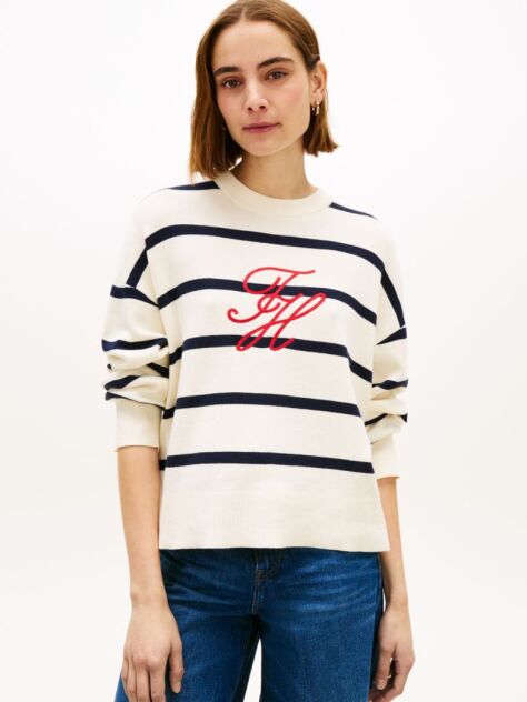 Multi Premium Knit Logo Embroidery Relaxed Jumper  Women