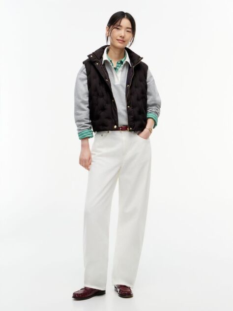Black Flag Down Lightweight Quilted Gilet  Women