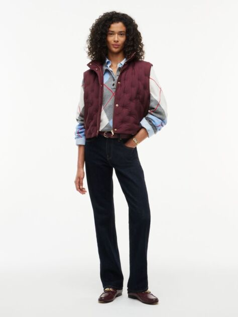 Red Flag Down Lightweight Quilted Gilet  Women