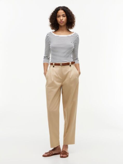 Multi Slim Boat Neck Three-Quarter Sleeve T-Shirt  Women