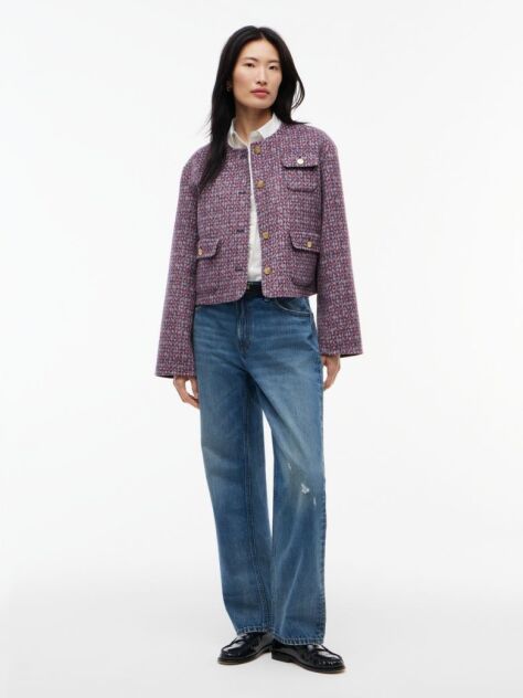 Multi Double-Faced Wool Blend Jacquard Slim Jacket  Women