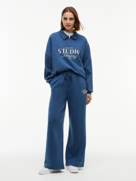 Blue Terry Straight Leg Joggers  Women