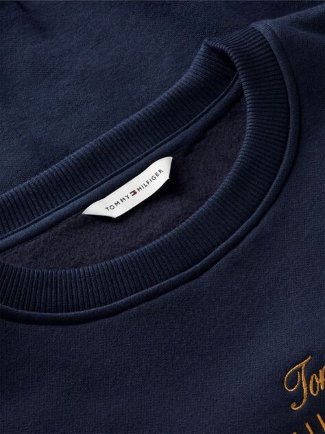 Blue Logo Embroidery Relaxed Fleece Jumper  Women