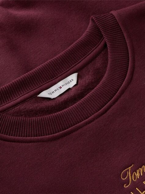 Red Logo Embroidery Relaxed Fleece Jumper  Women