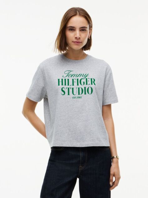 Grey Logo Relaxed Jersey T-Shirt  Women