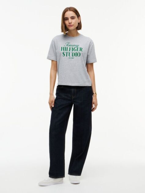 Grey Logo Relaxed Jersey T-Shirt  Women