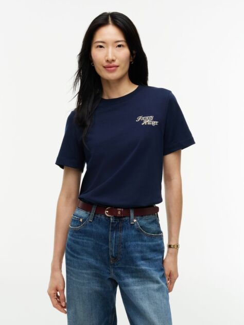 Blue Logo Jersey Crew Neck T-Shirt  Women
